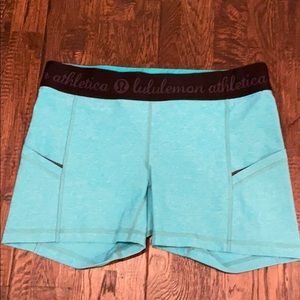 Turquoise/ Tiffany blue Lululemon shorts